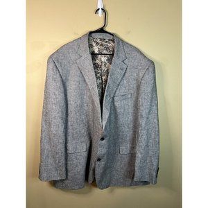 Oak Hill Men’s Grey Linen Blend Striped Blazer Sport Coat Jacket Size 3XL 54/56